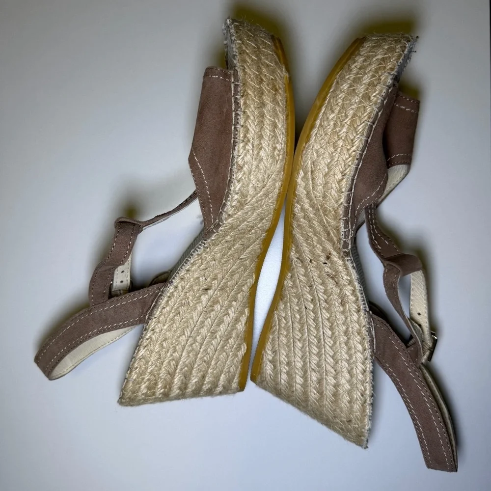 Vidorreta Taupe Espadrille Wedge Sandals Sz 40 (10) made in Spain Summer